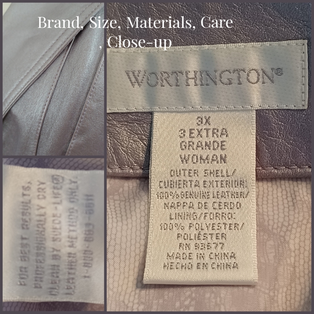 WORTHINGTON METALLIC LEATHER BLAZER SIZE 3X - Picture 4 of 15